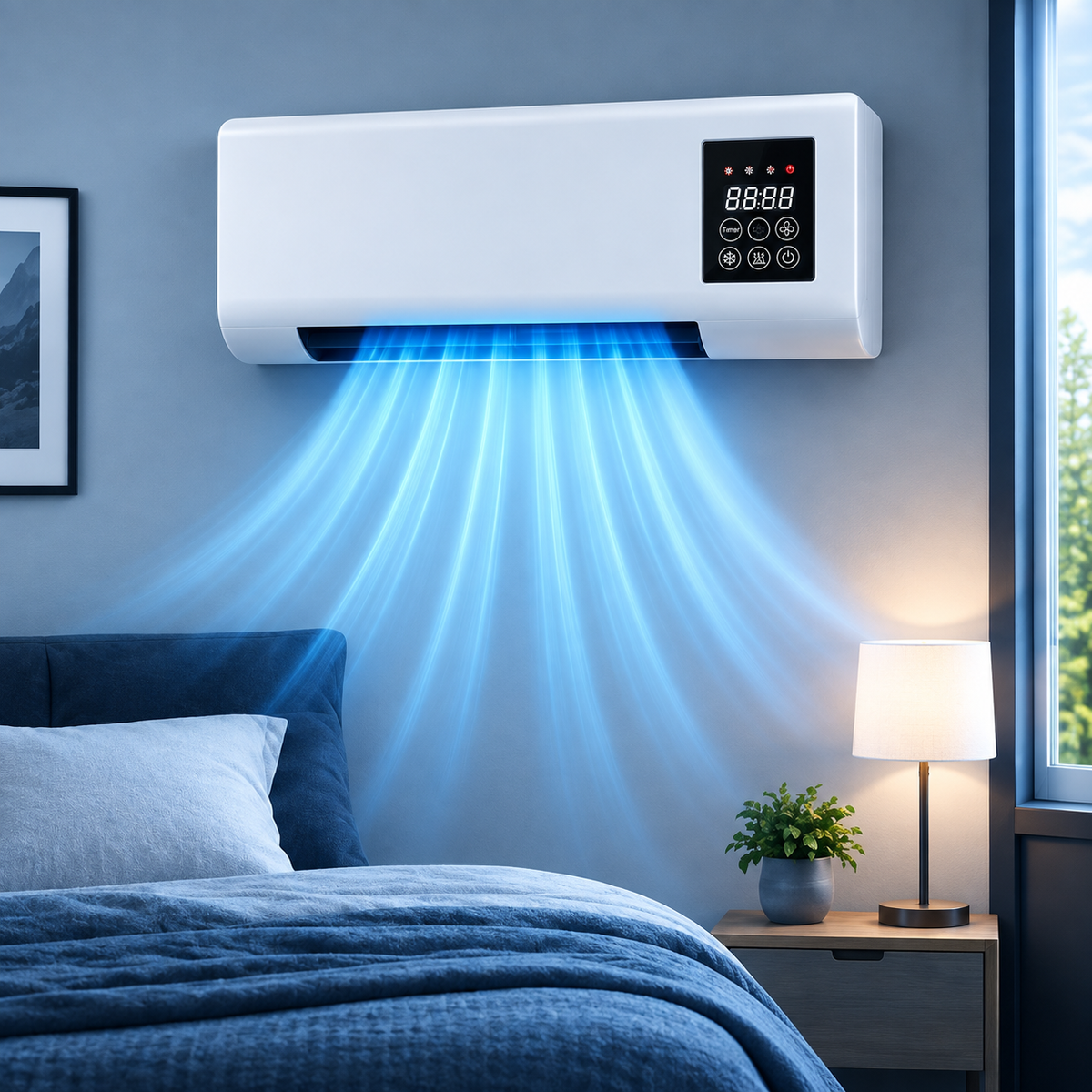 Calefactor y ventilador de pared 1800W